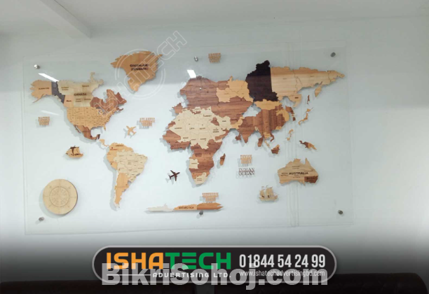 Acrylic Letter World Map.